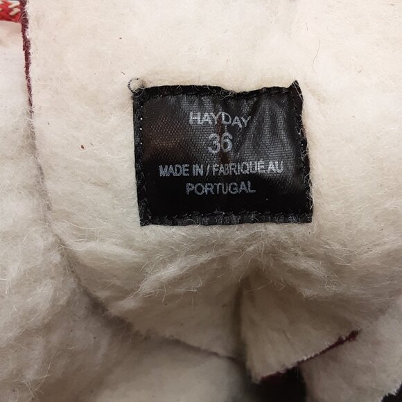 Bos & Co Womens Leather Suede Boots Size 36 Red HayDay Shearling Lined Zip - Picture 6 of 6